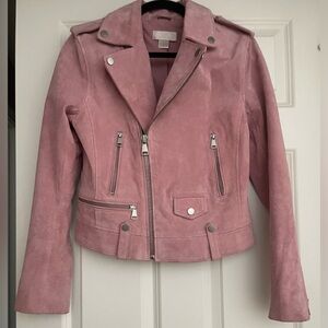 Elegant Pink Leather Jacket for Women